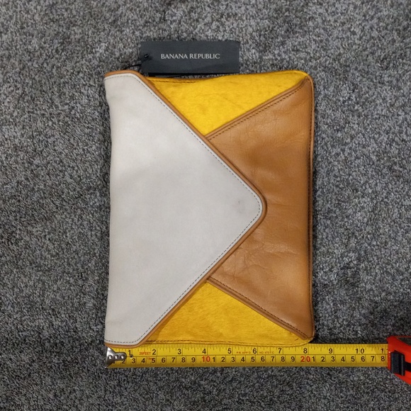 Banana Republic Multi Colored Leather & CowHide Shoulder or Clutch Handbag - Picture 4 of 5